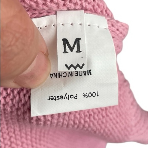 Hummingbird Pink Ribbons Heart Graphic Breast Cancer Awareness V-neck Sweater - Picture 5 of 5